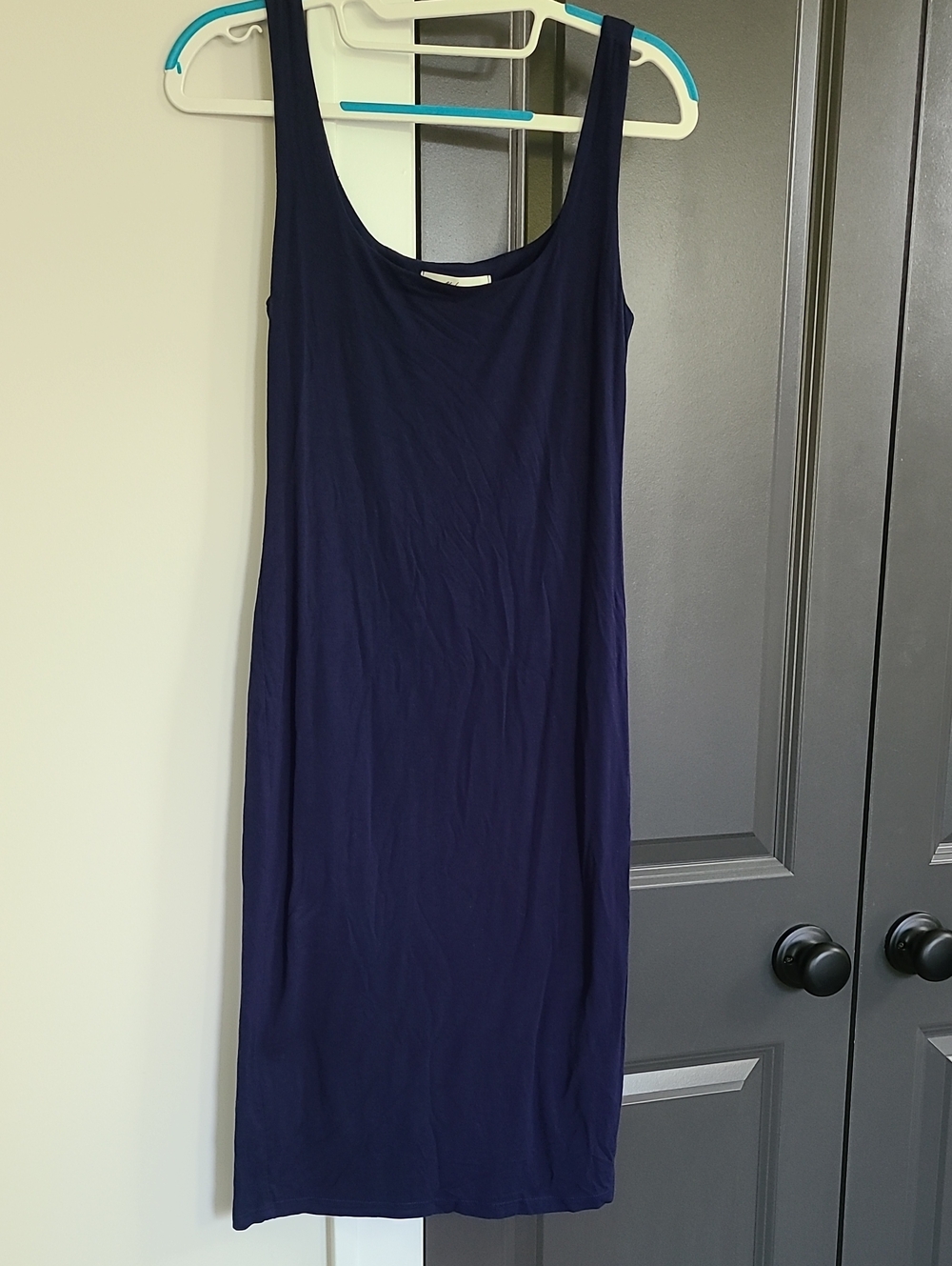 Classic Scoop Neck Navy Dress